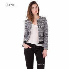 Jacquard Fringe Fashion Jacket Mujeres Abrigo